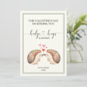 ハリネズミのハグ&キス バレンタインデーのカード シーズンカード (スタンド正面)