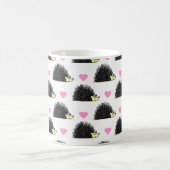 ハリネズミのハートパターン白 コーヒーマグカップ (中央)