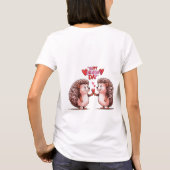 ハリネズミのハート - バレンタインデーの愛 Tシャツ (裏面)