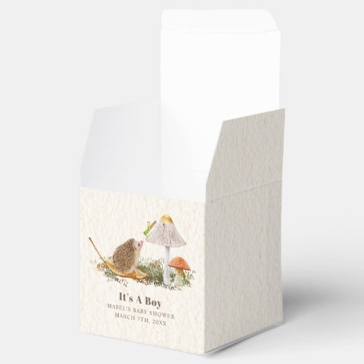 ハリネズミのバッタの森の赤ちゃんシャワー フェイバーボックス (オープン)