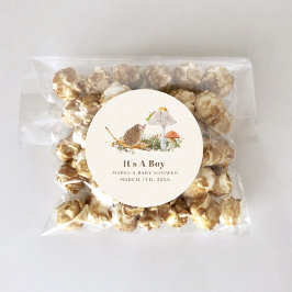 ハリネズミのバッタの森の赤ちゃんシャワー ラウンドシール