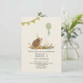 ハリネズミのバルーンフォレストファースト誕生日 招待状 (スタンド正面)