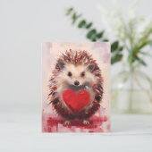 ハリネズミのバレンタインデー ポストカード (スタンド正面)