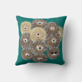 ハリネズミのパーティーの枕 クッション (裏面)