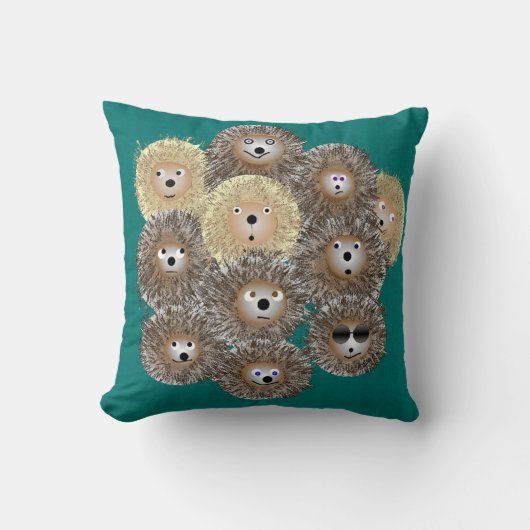 ハリネズミのパーティーの枕 クッション (正面)
