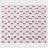 ハリネズミのピンクとグレーラッピング紙 ラッピングペーパー (フラット)