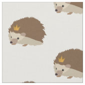 ハリネズミのプリントの生地 ファブリック (クローズアップ)