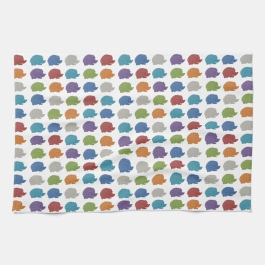 ハリネズミのポップアート キッチンタオル (横)