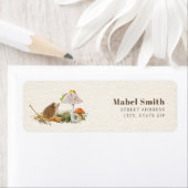 ハリネズミのマッシュルームの赤ちゃんシャワー ラベル (インサイチュ)