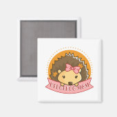 ハリネズミのママ マグネット (正面/裏面)