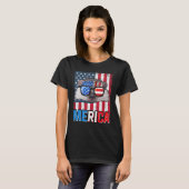 ハリネズミのメリカ7月4日アメリカの愛国的指導者 Tシャツ (正面フル)