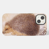 ハリネズミのモノグラム iPhoneケース (裏面横)