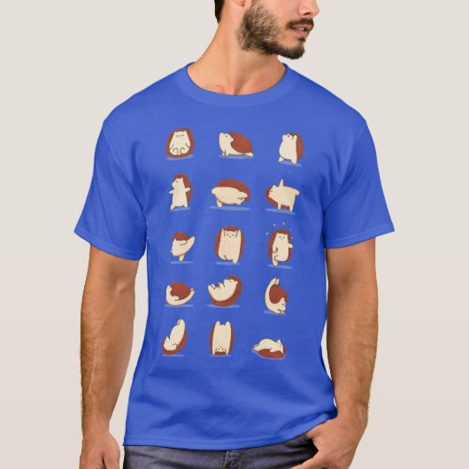 ハリネズミのヨガファミリーボーイ Tシャツ (正面)