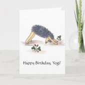 ハリネズミのヨガ下方表面仕上げ犬 カード (正面)