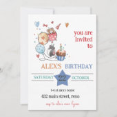 ハリネズミの子供の誕生日招待状 招待状 (正面)
