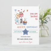 ハリネズミの子供の誕生日招待状 招待状 (スタンド正面)