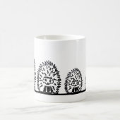ハリネズミの家族のデザインの陶器マグカップ コーヒーマグカップ (中央)