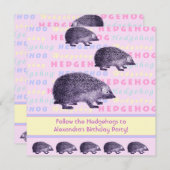 ハリネズミの少女の誕生日パーティーに参加する 招待状 (正面/裏面)