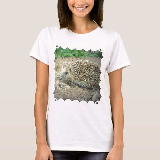 ハリネズミの心配の女性Tシャツ Tシャツ (正面)