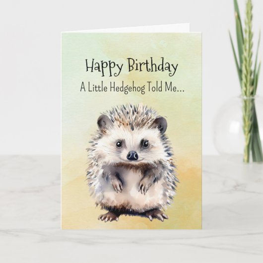 ハリネズミの性格 誕生日 楽しい 動物 カード (正面)