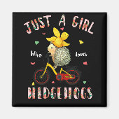 ハリネズミの恋人ギフトただの少女ヘッジホグを愛する マグネット (正面)