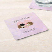 ハリネズミの恋 スクエアペーパーコースター (アングル)