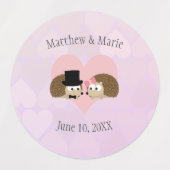 ハリネズミの愛のヘデゲ結婚ホグ ラベル (デザイン1)