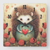 ハリネズミの愛2 スクエア壁時計 (正面)