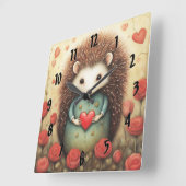 ハリネズミの愛2 スクエア壁時計 (傾斜)