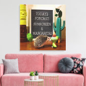ハリネズミの日焼け止めとマルガリータ キャンバスプリント (インサイチュ (リビング))