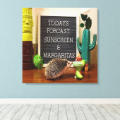 ハリネズミの日焼け止めとマルガリータ キャンバスプリント (インサイチュ (ウッドフロア))
