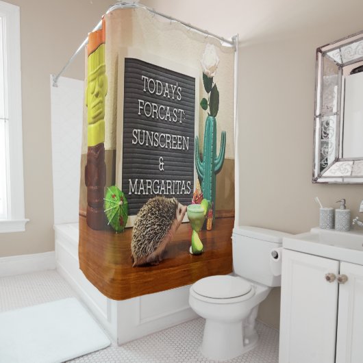 ハリネズミの日焼け止めとマルガリータ シャワーカーテン (インサイチュ)