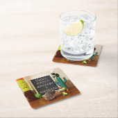 ハリネズミの日焼け止めとマルガリータ スクエアペーパーコースター (インサイチュ)