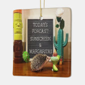 ハリネズミの日焼け止めとマルガリータ セラミックオーナメント (左)