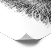 ハリネズミの森のモダンな肖像　黒白 ポスター (角)