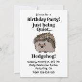 ハリネズミの森の動物の誕生日パーティー 招待状 (正面)