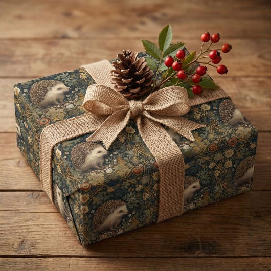 ハリネズミの森ウイリアムモリススタイル ラッピングペーパー