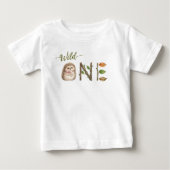 ハリネズミの水彩画 Wild One ベビー誕生日Tシャツ  ベビーTシャツ (正面)