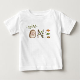 ハリネズミの水彩画 Wild One ベビー誕生日Tシャツ ベビーTシャツ