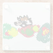 ハリネズミの秋の野生 ガラスコースター (裏面)