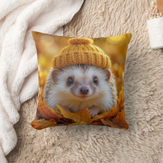 ハリネズミの紅葉 クッション (ブランケット)