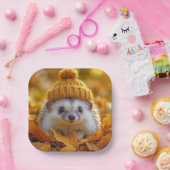 ハリネズミの紅葉 ペーパープレート (パーティー)