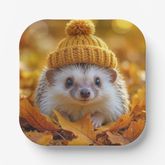 ハリネズミの紅葉 ペーパープレート (正面)