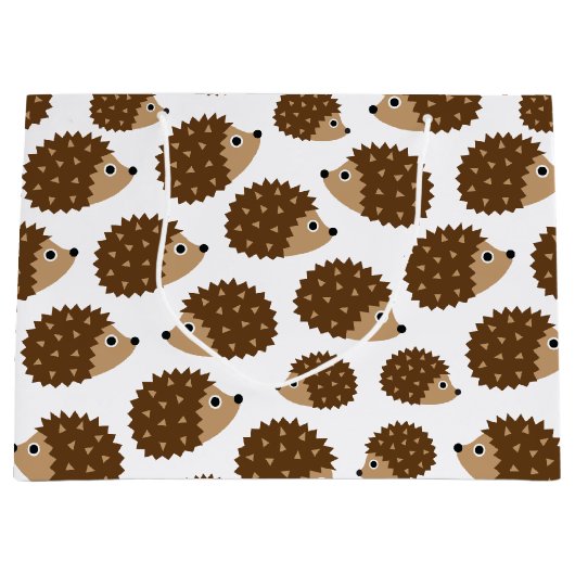 ハリネズミの継ぎ目が無いパターン(ver.6) ラージペーパーバッグ (正面)