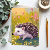 ハリネズミの花の畑の動物の絵カード