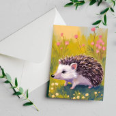 ハリネズミの花の畑の動物の絵カード