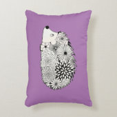 ハリネズミの花柄の枕 アクセントクッション (正面(垂直))