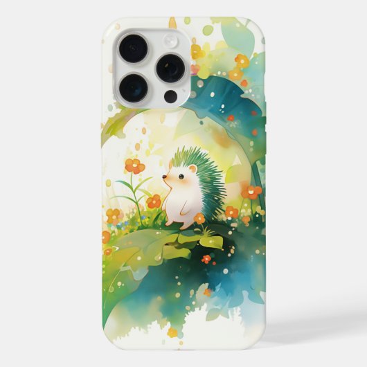 ハリネズミの葉っぱの隠れ家 iPhoneケース (裏面)