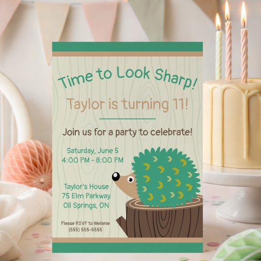 ハリネズミの誕生日おめでとう! かわいいデザインでお祝いしよう 招待状