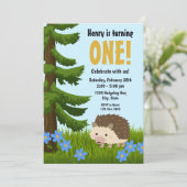 ハリネズミの誕生日招待状 招待状 (スタンド正面)